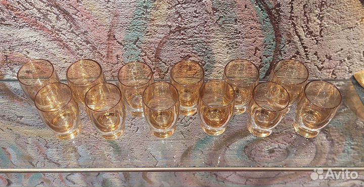 Рюмка,стопка 50 мл,цветное стекло,2 набора (12 шт)