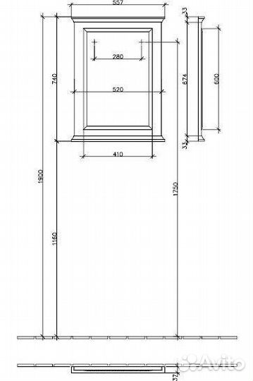Зеркало villeroy&boch hommage, 560 x 740 мм