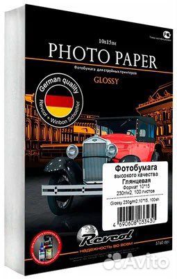 Фотобумага revcol 10Х15, 230гр, 100 л, Глянцевая