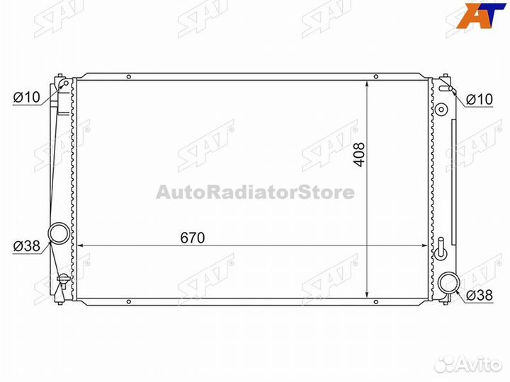 Радиатор Toyota Harrier (XU60) 13-20 / RAV4 (XA30,XA40) 05-19 / Lexus NX 14-21 / Toyota Alphard (H20