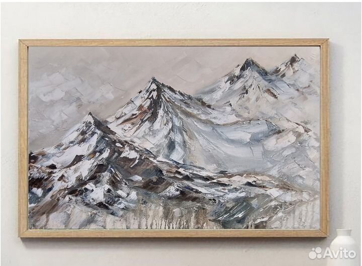 Горы пейзаж картина маслом с горами интерьерная