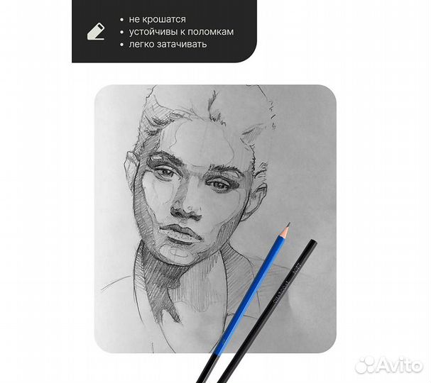 Набор чернографитных карандашей Pictoria для скетч