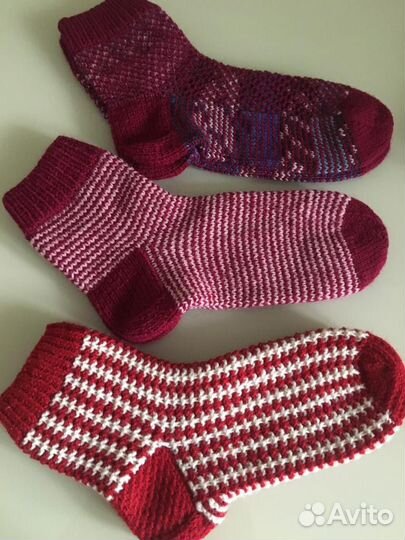 Теплые шерстяные носки ручной работы