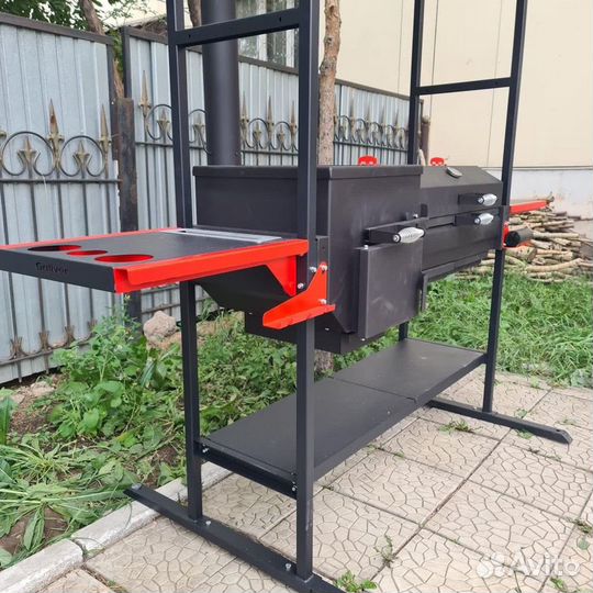 Барбекю комплекс: мангал с крышей печь гриль смоке