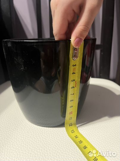 Кашпо керамика черный горшок