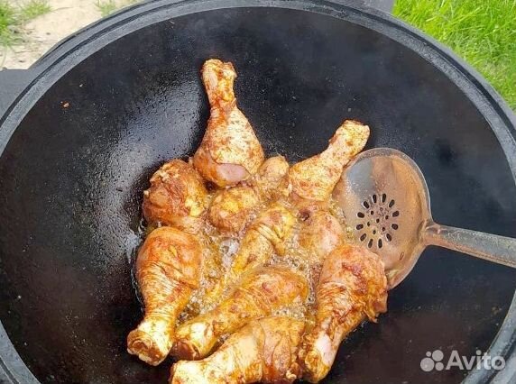 Казан чугунный + крышка + специи