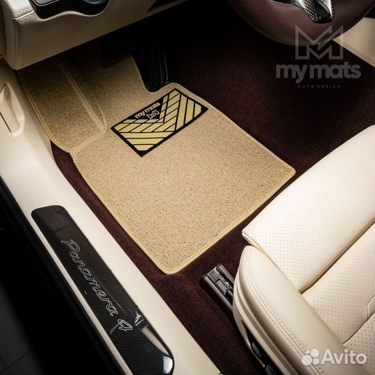 3D коврики из экокожи на Porsche в салон/багажник