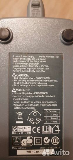 Блок питания для роботапылесос irobot scooba