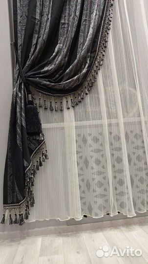 Шторы тафта эмираты, тюль сетка escardin