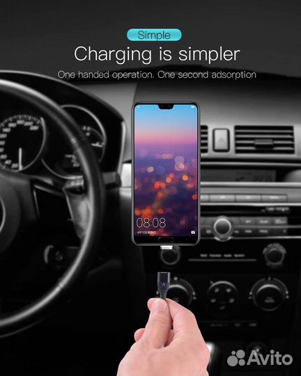 Магнитный кабель для iPhone USB-lightning