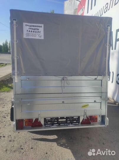 Легковой прицеп 2х1.3х1.3 м с тентом и доп бортами