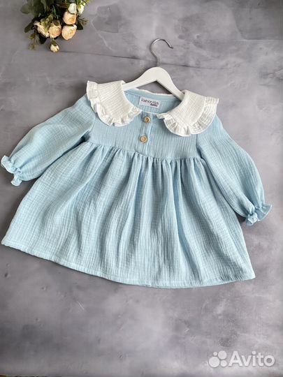 Муслиновые платья с воротником