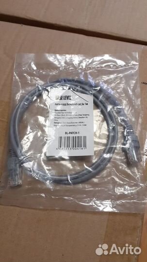 BL Патч-корд UTP RJ45-RJ45, cat.5e, 1 м, серый