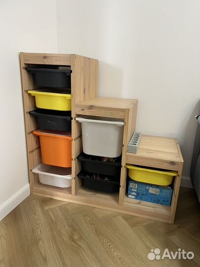 Стеллаж икеа с контейнерами