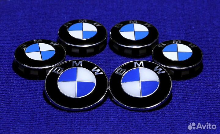 Набор колпачки на диск и эмблемы бмв классика