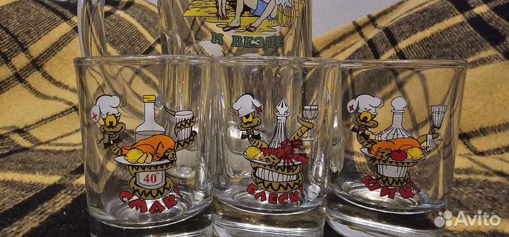 Набор пивная кружка и 3 стопки