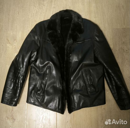 Кожаная куртка мужская 54 56