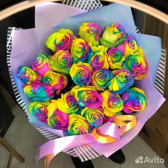 Радужные розы