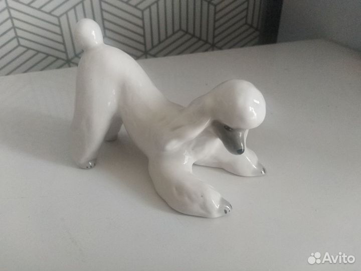 Фарфоровая статуэтка пуделя СССР