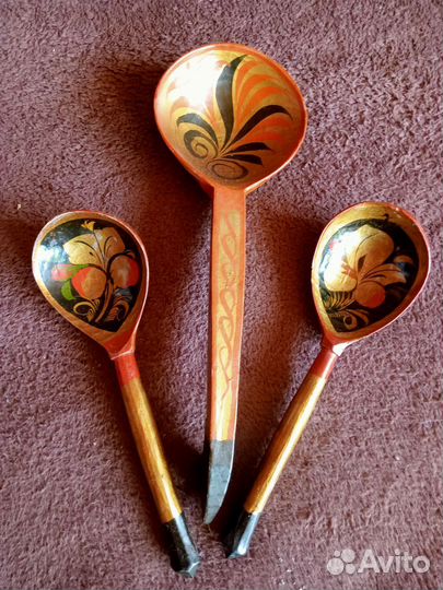 Ложки, открывашки утварь деревянные хохлома и до