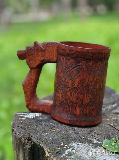 Кружка деревянная (медведь)