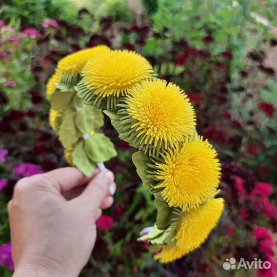 Ободок с одуванчиками