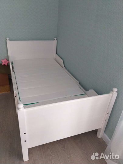 Растущая Кровать Икеа Лексвик+матрас Вимсиг