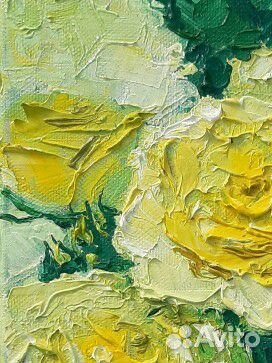 Картина текстурная маслом на холсте розы