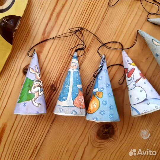 Елочные игрушки СССР,хлопушки СССР,маски СССР