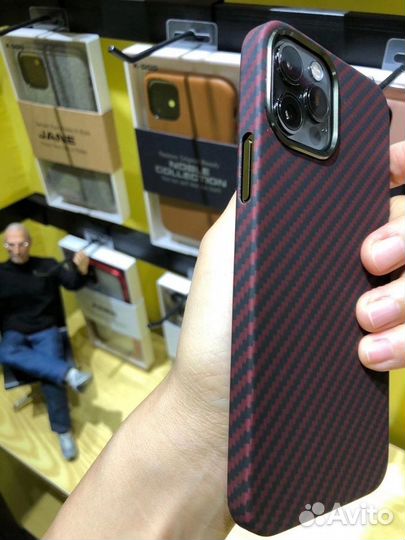 Чехол K-DOO Kevlar для iPhone 12/12Pro черно-красн