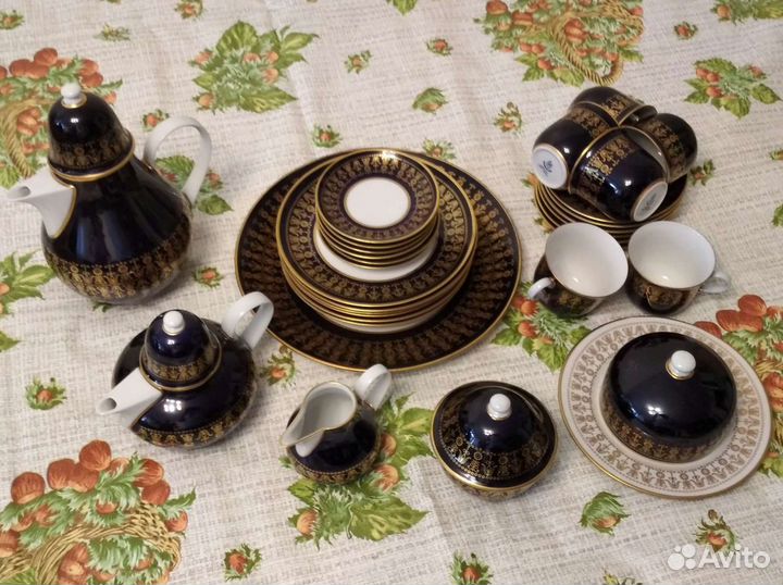 Сервиз чайный кобальт гдр