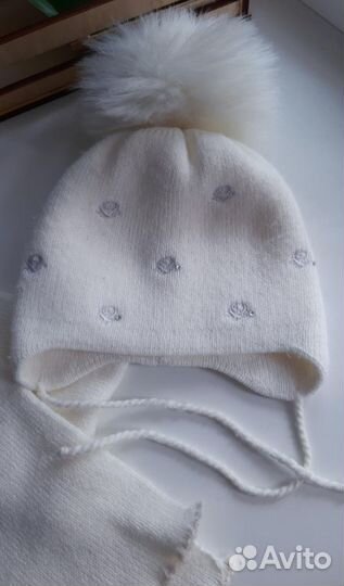 Комплект шапка и шарф детский, размер 38-44