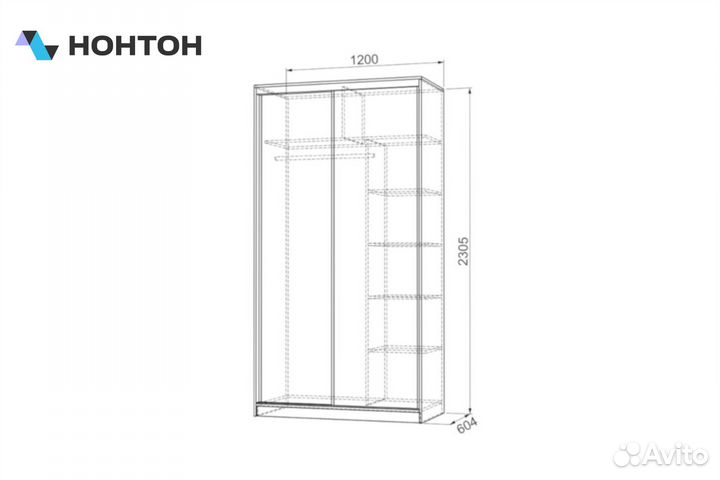 Шкаф-купе Рио 7-600 18 дуб сонома