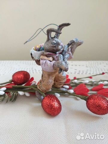 Пасхальный кролик ватная игрушка