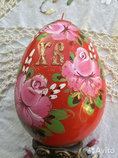 Свеча в виде пасхального яйца