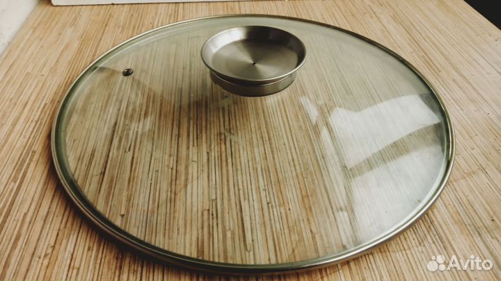 Крышка большая стеклянная для кастрюли, сковороды