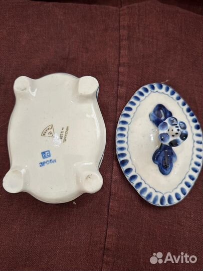 Молочник Вербилки 1950 г и предметы Гжель СССР