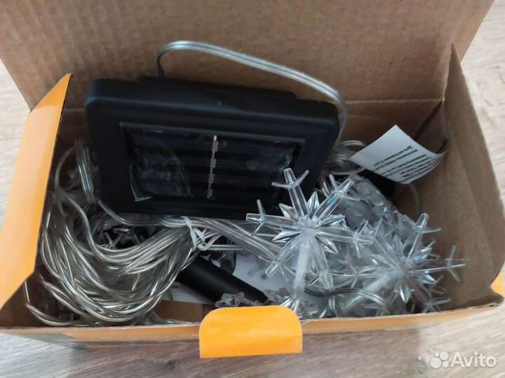 Гирлянда садовая на солнечных батареях, снежинки