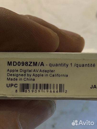 Адаптер hdmi Apple MD098ZM/A