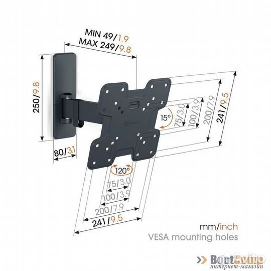 Кронштейн для тв vogel'S TVM 1223 чёрный