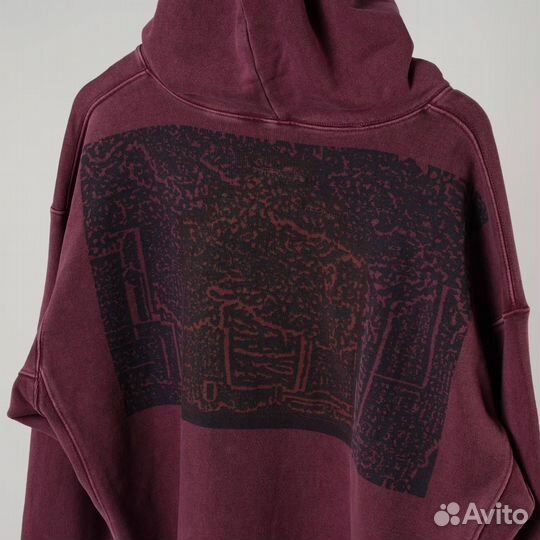 Худи оверсайз cav empt бордовое