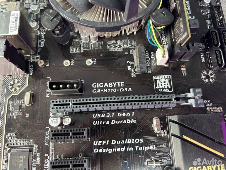 Материнская плата gigabyte GA-H110-D3A + CPU