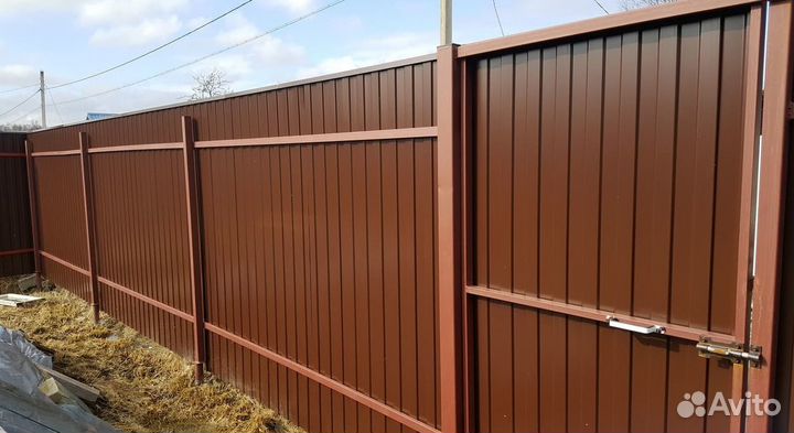 Забор из профнастила для дома под ключ