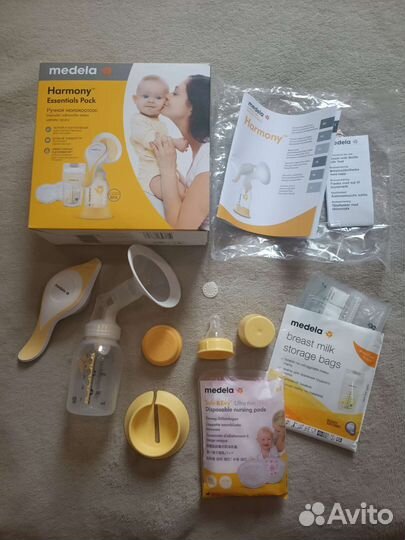 Молокоотсос medela harmony ручной с аксессуарами