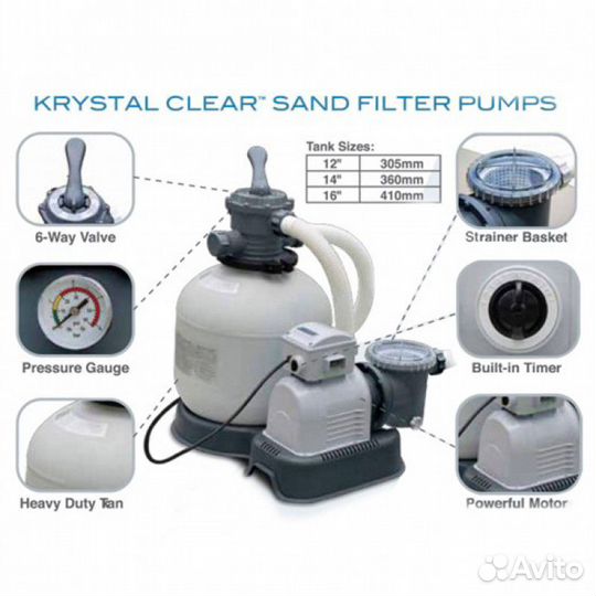 26680 intex Песочный фильтр-насос с хлоргенератор