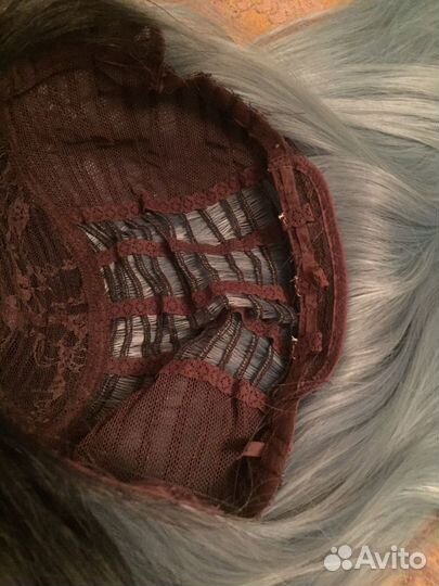 Парик градиент от черного в голубой