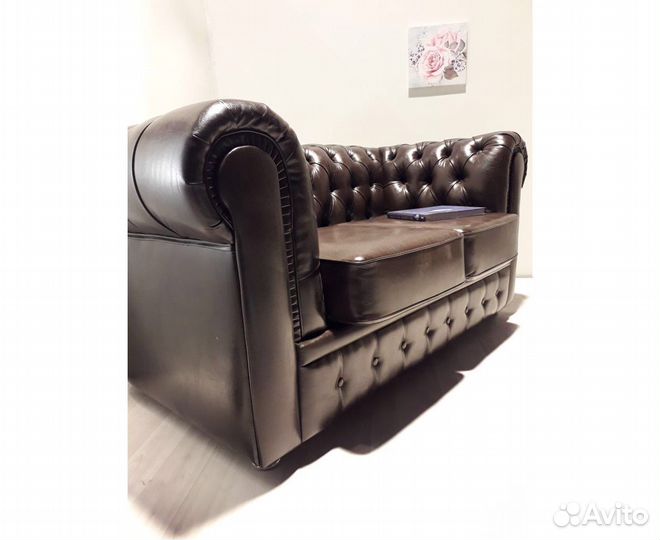 Кожаный диван честер бу