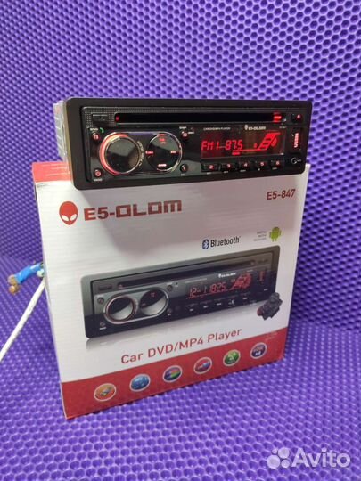 Магнитола 1 din Блютуз DVD/MP4 с дисководом