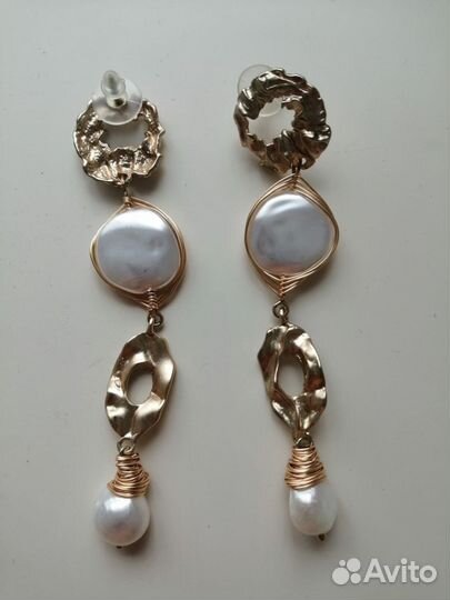 Серьги с натуральным перламутром