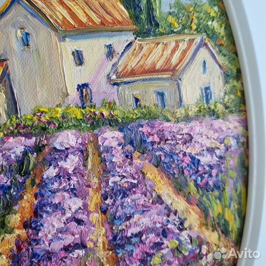 Картина маслом цветы пейзаж лаванда Прованс холст